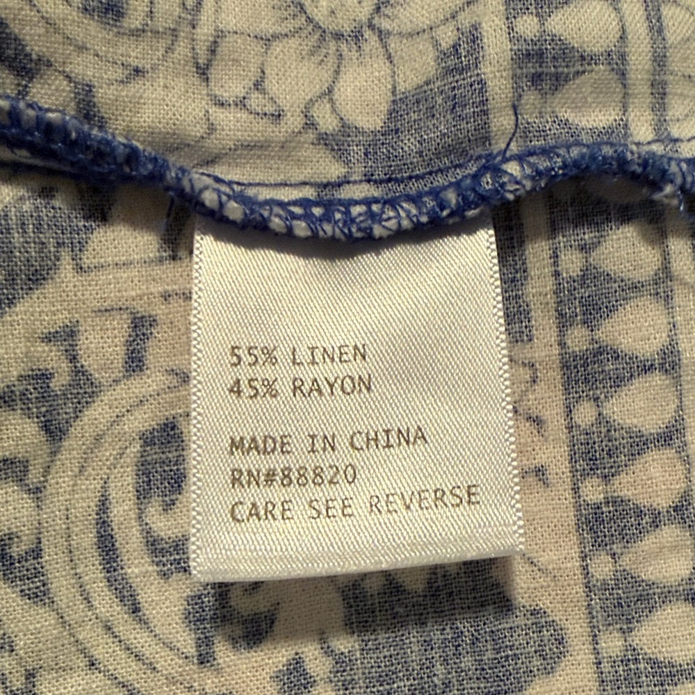 🦋Rachel Zoe wrap skirt tropical print size small blue white - Picture 4 of 5